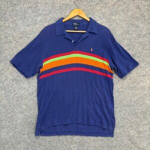 Vintage Polo Ralph‎ Lauren Polo Shirt Mens XL Waffle Knit Mesh Colorful 90s Y2k
